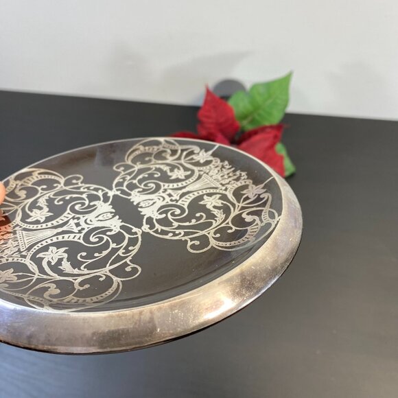 Vintage Gibsons England plate, Charger Plate Tray, Flowers and Ornaments, Round - Picture 8 of 10